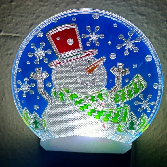 North Pole Trading Co.~ Plug In~Twinkling Night • Snowman • New W/Video - Picture 11 of 12